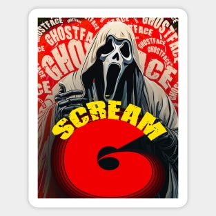 Scream VI (Scream 6) scary horror movie graphic design by ironpalette Sticker